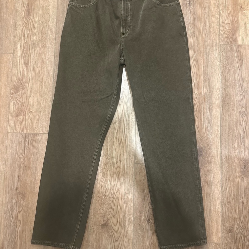 Brown Straight-Leg Jeans